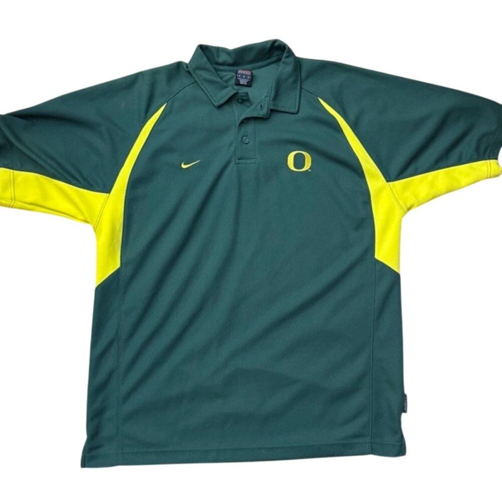 Oregon Ducks Nike Team Authentic NCAA Green Dri-fit Polo shirt Size Medium